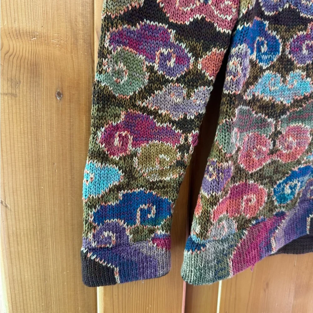 Peruvian Connection Multicolor Patterned Button Cardigan - Small - Picture 4 of 5